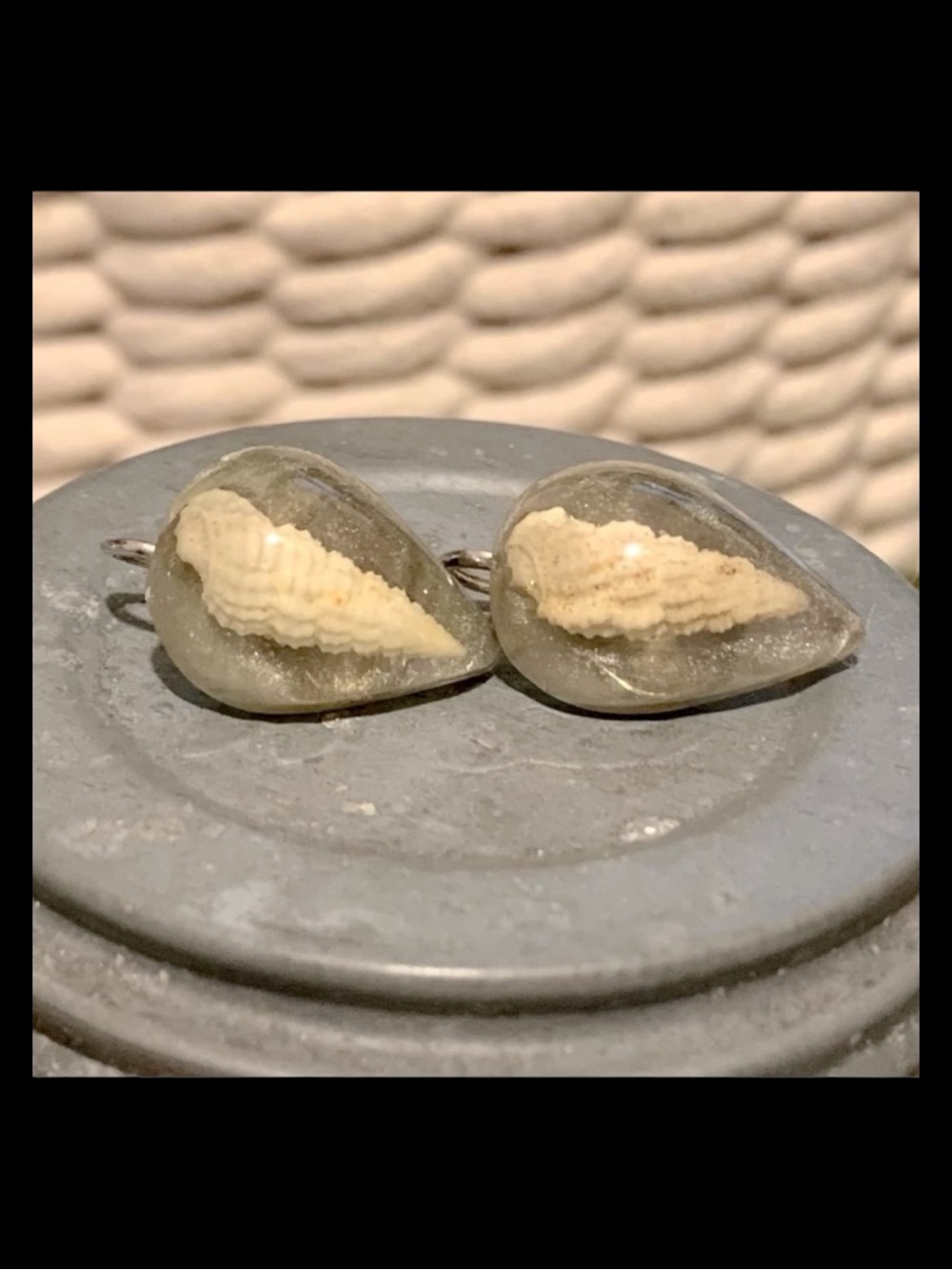 Vintage Lucite Shell Clip On Earrings